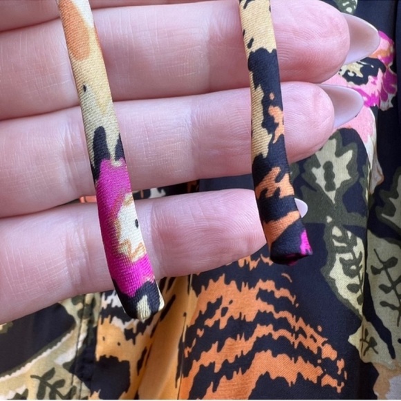 🆕 NWT FP Pajama SET Iron Combo Tiger Floral Print SILKY oversized XL Long Tall - Picture 13 of 16